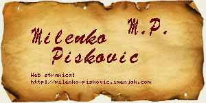 Milenko Pisković vizit kartica